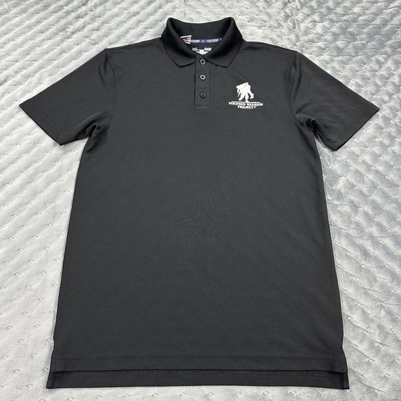 Under Armour Polo Shirt Mens Small Black Wounded Warrior Project Heat Gear Golf - Picture 1 of 11